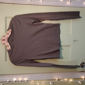 Women's Arizona Jeans baby ribbed long sleeve cropped top green Small